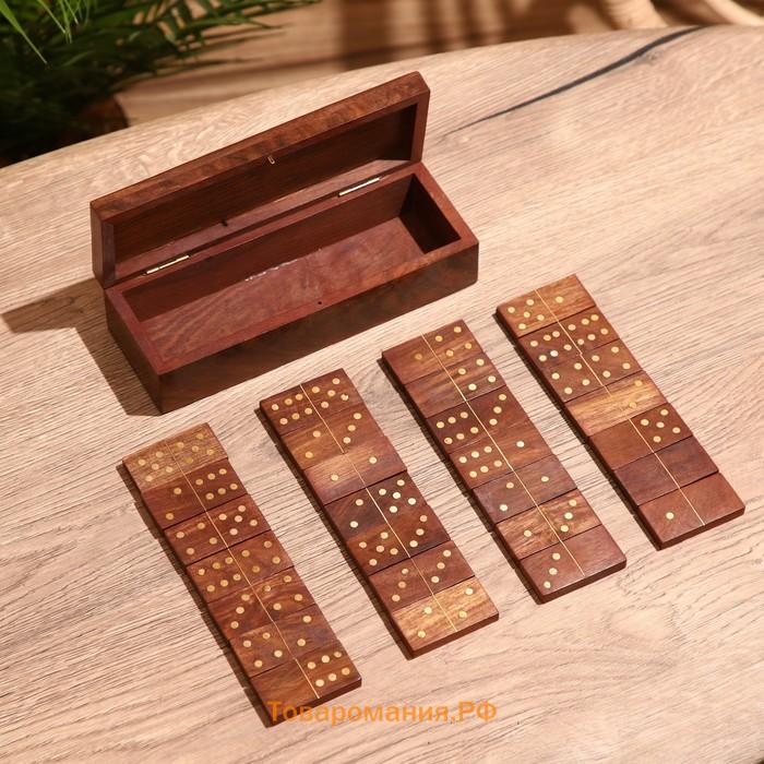 Игра настольная «Домино», 20×7×5.5 см, дерево шишам