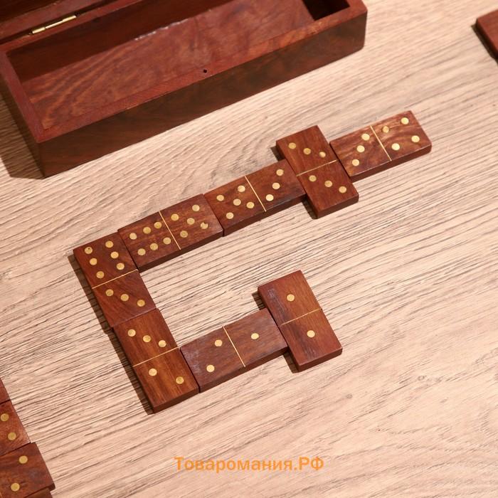 Игра настольная «Домино», 20×7×5.5 см, дерево шишам