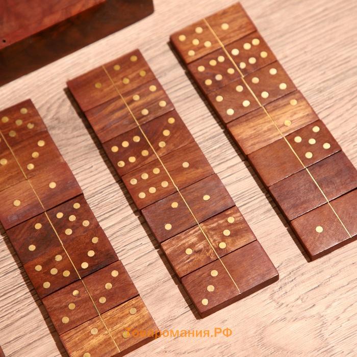 Игра настольная «Домино», 20×7×5.5 см, дерево шишам
