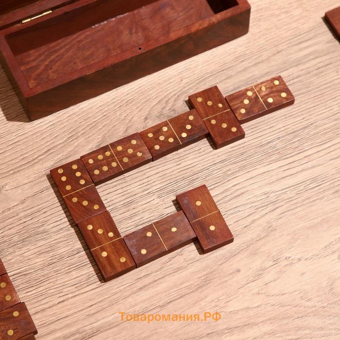Игра настольная «Домино», 20×7×5.5 см, дерево шишам