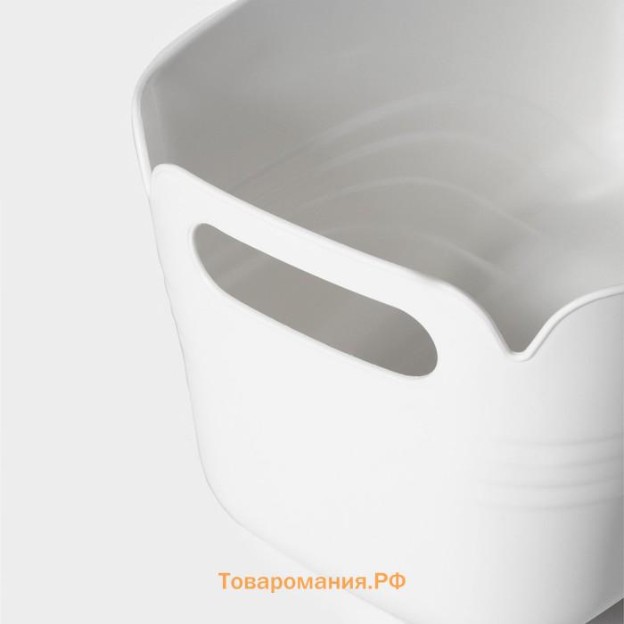 Контейнер для хранения с ручкой LaDо́m «Лаконичность», 39.5×22.5×17 см, белый