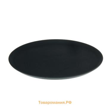 Поднос прорезиненный круглый Hanna Knövell, d=40 см, чёрный