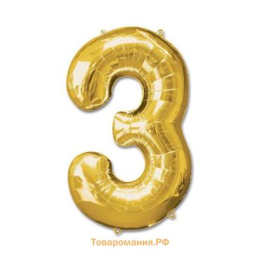 Воздушный шар фольгированный 40" цифра 3