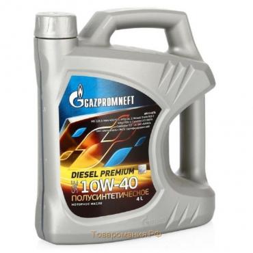 Масло моторное Gazpromneft Diesel Premium 10W-40, API CI-4, API SL, полусинтетическое, 4 л