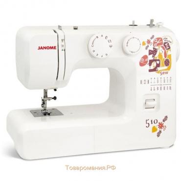 Швейная машина Janome Sew Dream 510, 35 Вт, 15 операций, полуавтомат, белая