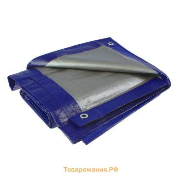 Тент защитный, 5×3 м, плотность 180 г/м², УФ, люверсы шаг 1 м, синий