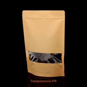 Пакет Zip - lock Крафт с прямоугольным окном 18×26 см