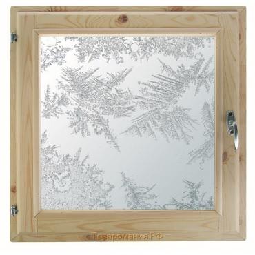 Окно 50х60 см, "Морозные узоры", однокамерный стеклопакет, хвоя