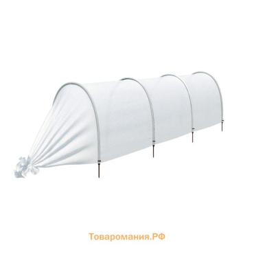 Парник прошитый, длина 3 м, 4 дуги из пластика, дуга L=2 м, d=20 мм, спанбонд 35 г/м², «Ленивый», с колышками и зажимами