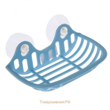 Мыльница на присосках, 16×10×6 см, цвет МИКС