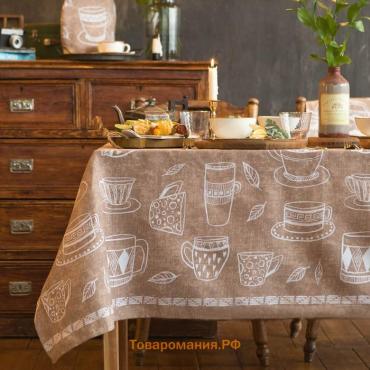 Скатерть "" Cup of tea 180х144 см, 100% хлопок, 164 г/м2