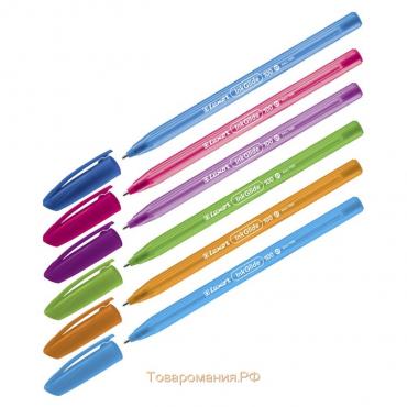 Ручка шариковая Luxor InkGlide 100 Icy синяя, 0,7мм, трехгран, корпус ассорти 16700/50 Tub