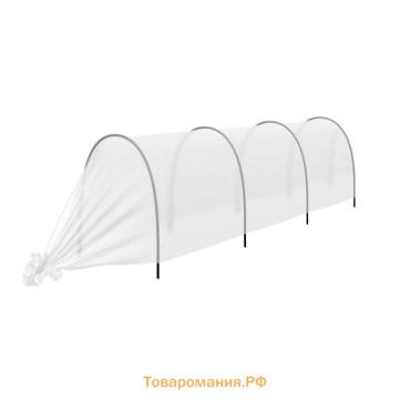 Парник прошитый, длина 4 м, 4 дуги из пластика, дуга L=2 м, d=16 мм, спанбонд 35 г/м², «Малышок»