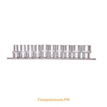 Набор торцевых головок STELS 13638, 1/2", двенадцатигранные, CrV, 10-22 мм, 10 шт.