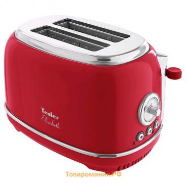 Тостер Tesler TT-245 RED, 815 Вт, 2 тоста, 6 режимов прожарки, разморозка, красный