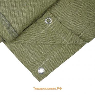 Брезент огнеупорный, 3×3 м, плотность 400 г/м², люверсы шаг 1 м, хаки