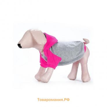 Толстовка с капюшоном Osso для собак, велюр, размер 20 (ДС 20, ОГ 30-32 см), розовая