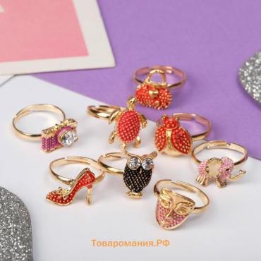 Кольцо детское Выбражулька «Рельеф», форма МИКС, цветное, безразмерное