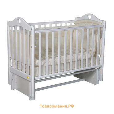 Кроватка Mirella Plus, автостенка, универсальный маятник, цвет белый