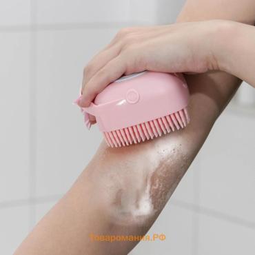 Щётка силиконовая с ёмкостью для мыла , МИКС