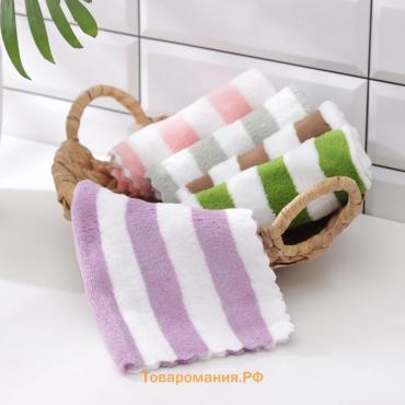 Салфетка для уборки  «Полоски», микрофибра махровая, 30×30 см, МИКС