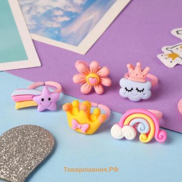 Кольцо детское Выбражулька «Волшебство», форма МИКС, цветное, безразмерное