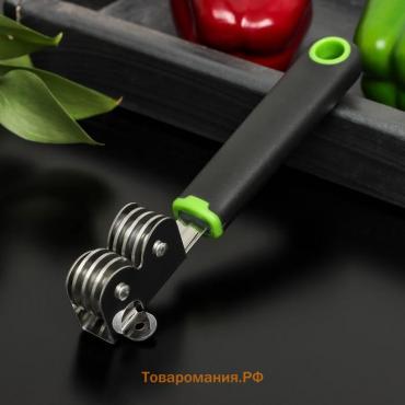 Точилка для ножей Lime, 18,3×3,5 см, цвет чёрно-зелёный