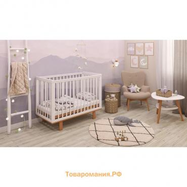 Кроватка детская Polini kids Simple 340, цвет белый-бук