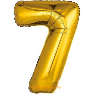 Шар воздушный фольгированный 32" «Цифра 7», золотой