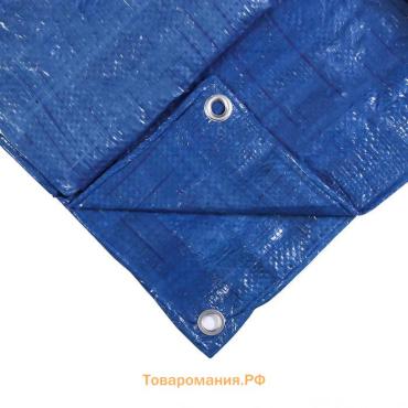 Тент защитный, 8×6 м, плотность 60 г/м², люверсы шаг 1 м, тарпаулин, УФ, синий
