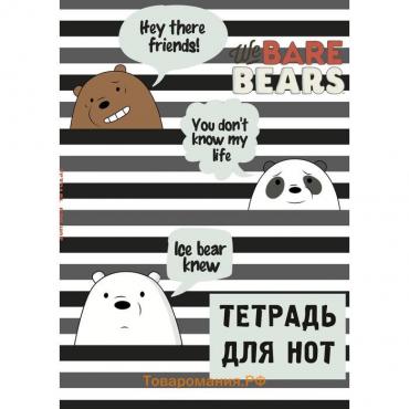 Тетрадь для нот We bare bears, А4, 12 листов