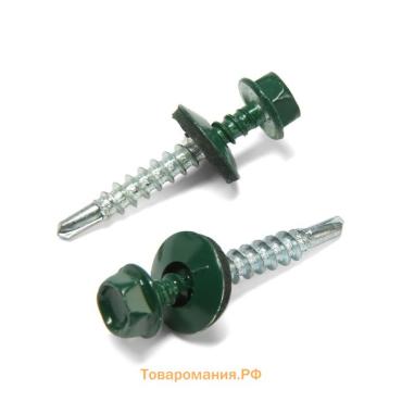 Саморезы кровельные 4.8×35 мм, RAL6005 зеленый, 250 шт.