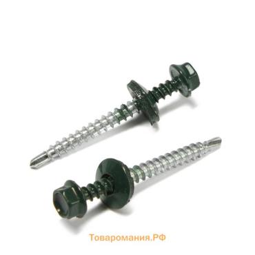 Саморезы кровельные 4.8×50 мм, RAL6005 зеленый, 150 шт.