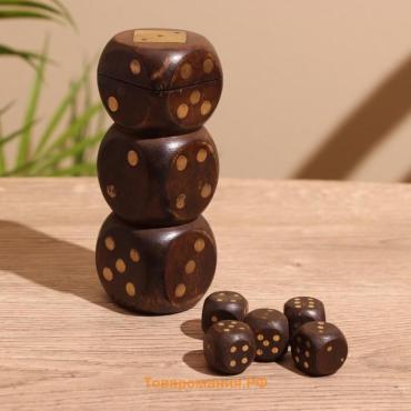 Кубики игральные в шкатулке, 12×4×4 см, дерево шишам